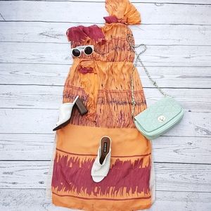 Aryn K silk maxi dress